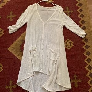 White Midi Anthro White Coverup Dress